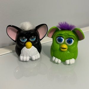 Furby McDonalds Happy Meal Toy 1998 Lot Of 2 - Collectible Furbys Black & Green